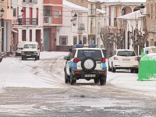 Imagen de una placa de hielo en Castellón. EFE