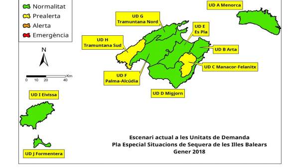 Gráfico del índice de sequía de Baleares en febrero de 2018 Gráfico del índice de sequía de Baleares en febrero de 2018