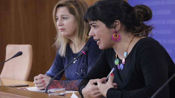 La líder de Podemos Andalucía, Teresa Rodríguez, en rueda de prensa La líder de Podemos Andalucía, Teresa Rodríguez, en rueda de prensa