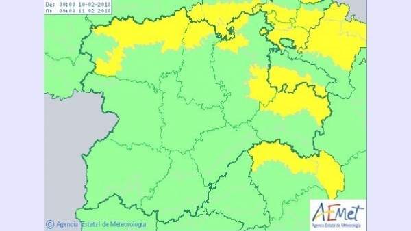 Cuadro sobre la previsión de nevadas en CyL Cuadro sobre la previsión de nevadas en CyL