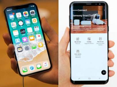 Iphone X y Galaxy S8