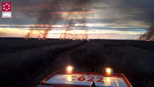 Instantánea del área afectada por el incendio de Torreblanca Instantánea del área afectada por el incendio de Torreblanca
