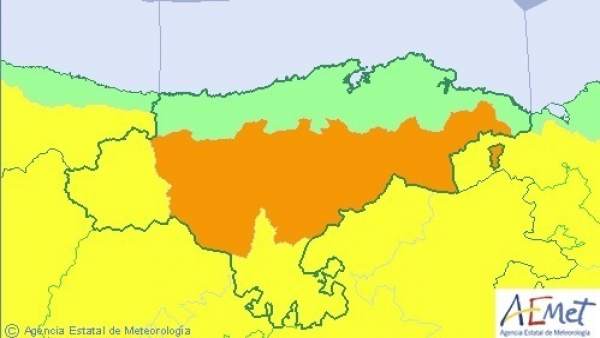 Mapa de avisos para este lunes Mapa de avisos para este lunes