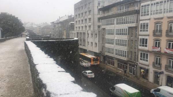 Nevada sobre Lugo durante la mañana del 12 de enero Nevada sobre Lugo durante la mañana del 12 de enero