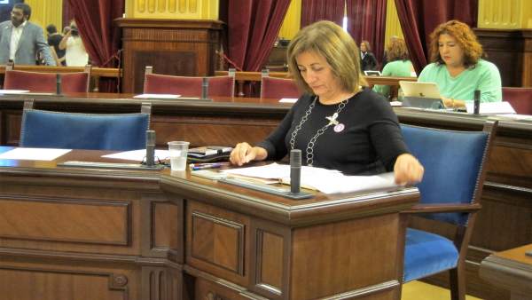 La consellera de Cultura, Fanny Tur, momentos antes del pleno del Parlament La consellera de Cultura, Fanny Tur, momentos antes del pleno del Parlament