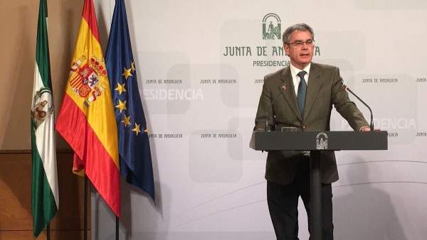 El portavoz del Gobierno andaluz, Juan Carlos Blanco, en rueda de prensa El portavoz del Gobierno andaluz, Juan Carlos Blanco, en rueda de prensa