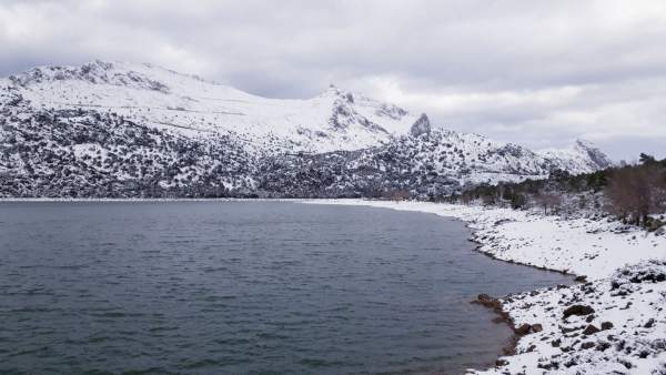 Gorg Blau, embalse, agua, nieve, Serra Tramuntana, Cúber Gorg Blau, embalse, agua, nieve, Serra Tramuntana, Cúber