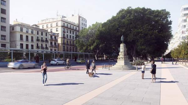Infografía renovación Alameda Principal. Málaga Infografía renovación Alameda Principal. Málaga