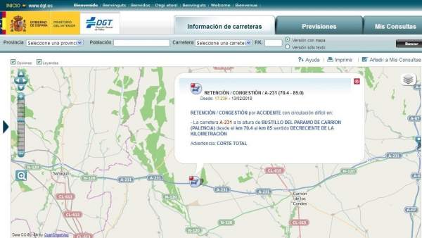 Infografía en la web de la DGT Infografía en la web de la DGT