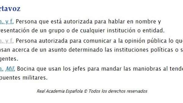 Definición de Portavoz en la RAE Definición de Portavoz en la RAE
