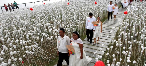 Boda masiva por San Valentín