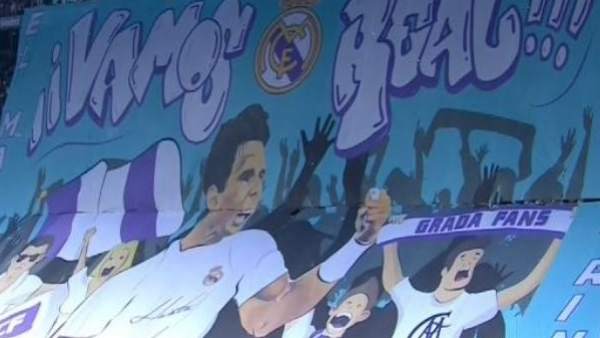 Rafa Nadal, protagonista del tifo en el Bernabéu. Rafa Nadal, protagonista del tifo en el Bernabéu.