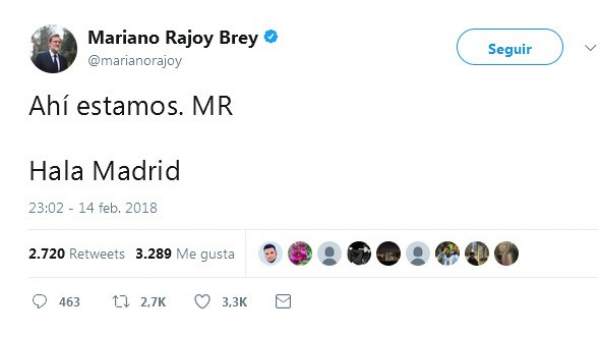 Tuit de Mariano Rajoy Tuit de Mariano Rajoy