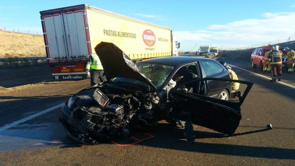 El accidente ha ocurrido en la autovía A-23 El accidente ha ocurrido en la autovía A-23