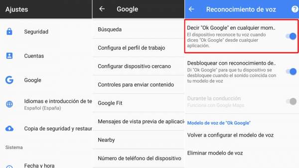 Ajustes sobre búsquedas de voz de Google Ajustes sobre búsquedas de voz de Google