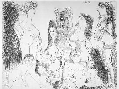 Pablo Picasso. 'Chiquillo introduciéndose en un Hamman un día reservado a las mujeres. Suite 347'c, 1968