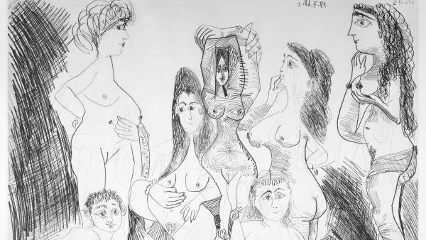Pablo Picasso. 'Chiquillo introduciéndose en un Hamman un día reservado a las mujeres. Suite 347'c, 1968 Pablo Picasso. 'Chiquillo introduciéndose en un Hamman un día reservado a las mujeres. Suite 347'c, 1968