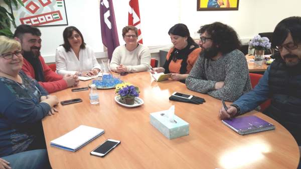 Reunión entre los sindicalistas y Podemos Reunión entre los sindicalistas y Podemos