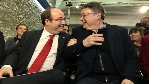 Iceta y Puig en una imagen de archivo Iceta y Puig en una imagen de archivo