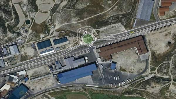 Una rotonda se construirá en la zona norte del polígono Campillo de Zuera Una rotonda se construirá en la zona norte del polígono Campillo de Zuera