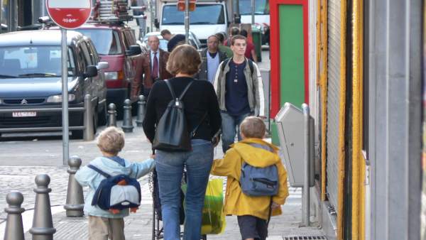 mochila, niños, madre, niño, colegio mochila, niños, madre, niño, colegio