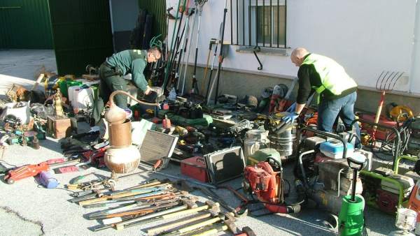 Maquinaria incautada en operación Losán Maquinaria incautada en operación Losán