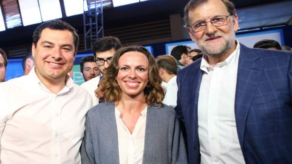 Juanma Moreno, Rocío Díaz y Mariano Rajoy Juanma Moreno, Rocío Díaz y Mariano Rajoy