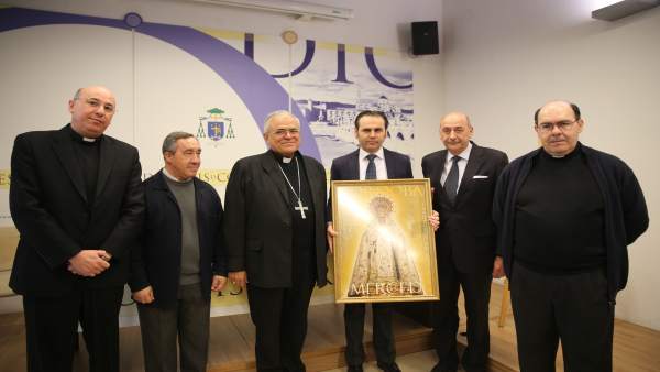 El obispo (centro), en la presentación los actos por el Jubileo Mercedario El obispo (centro), en la presentación los actos por el Jubileo Mercedario