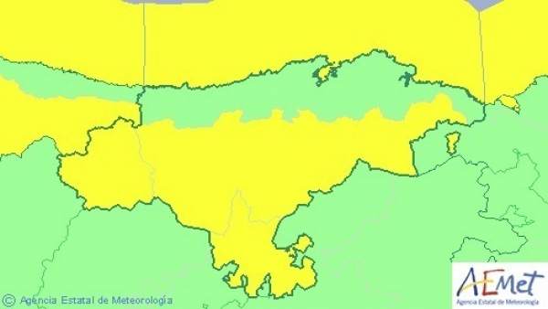 Mapa de avisos para este miércoles Mapa de avisos para este miércoles