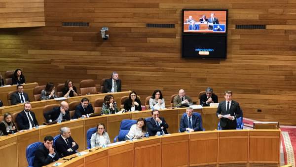 Nuñez Feijóo durante la sesión de control al Gobierno este miércoles en el pleno Nuñez Feijóo durante la sesión de control al Gobierno este miércoles en el pleno