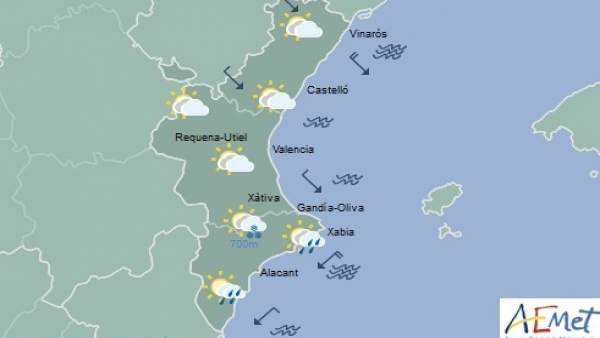 Baixada de temperatures i pluges febles en el litoral sud de la Comunitat Valenciana aquest dijous Baixada de temperatures i pluges febles en el litoral sud de la Comunitat Valenciana aquest dijous