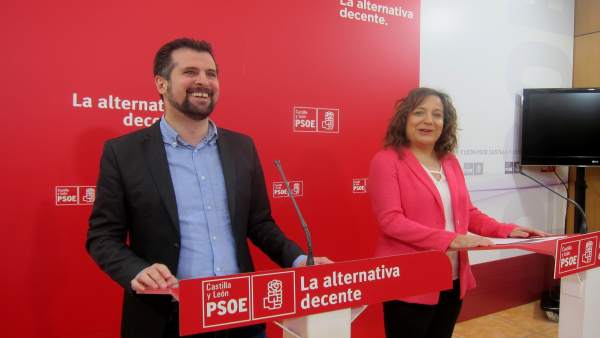 Tudanca e Iratxe García, en la sede del PSCyL. Tudanca e Iratxe García, en la sede del PSCyL.