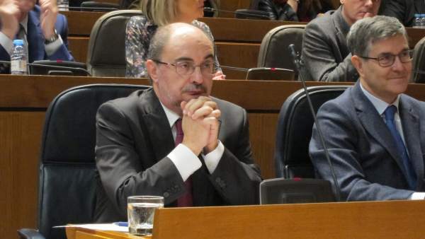 Javier Lambán, en la sesión plenaria Javier Lambán, en la sesión plenaria