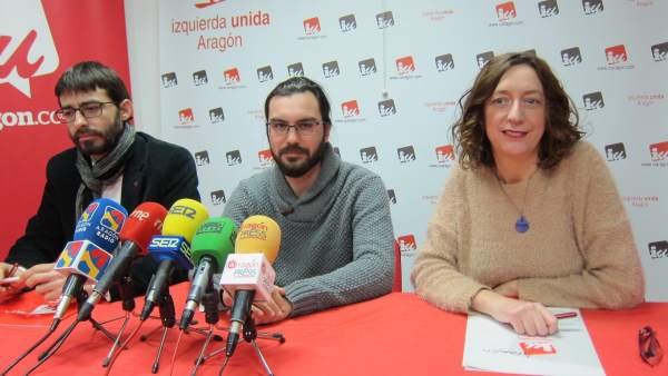 Álvaro Sanz, Jorge Sanz Y Patricia Luquin, De IU Aragón Álvaro Sanz, Jorge Sanz Y Patricia Luquin, De IU Aragón