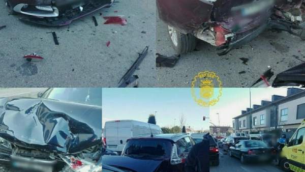 Imágenes del accidente publicadas por la Policía Local en Twitter Imágenes del accidente publicadas por la Policía Local en Twitter