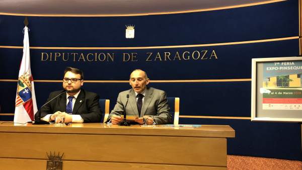 El alcalde de Pinseque y el organizador de la feria, en la sala de prensa de DPZ El alcalde de Pinseque y el organizador de la feria, en la sala de prensa de DPZ