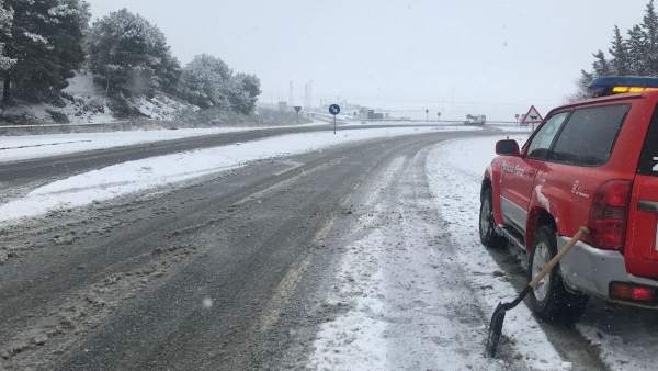 Imagen de las carreteras navarras esta mañana. Imagen de las carreteras navarras esta mañana.