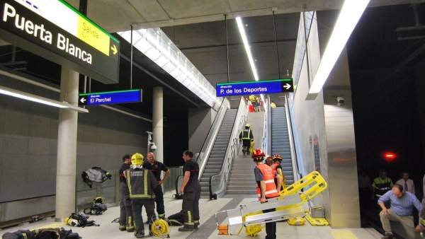 Simulacro en el metro de Málaga Simulacro en el metro de Málaga