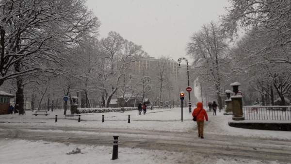 Pamplona con nieve. Pamplona con nieve.