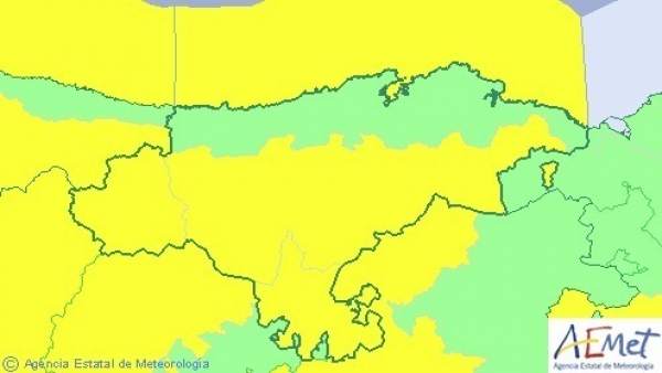 Mapa de avisos para este jueves Mapa de avisos para este jueves