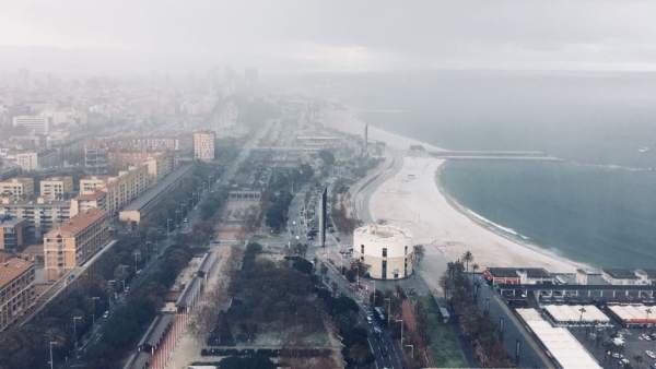 Playa de Barcelona nevada. Playa de Barcelona nevada.