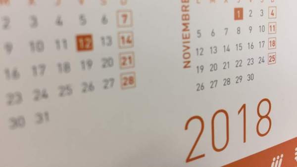 Calendario laboral 2018 Calendario laboral 2018