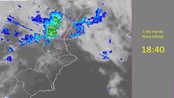 Imagen del radar con el paso de la última banda de lluvias Imagen del radar con el paso de la última banda de lluvias