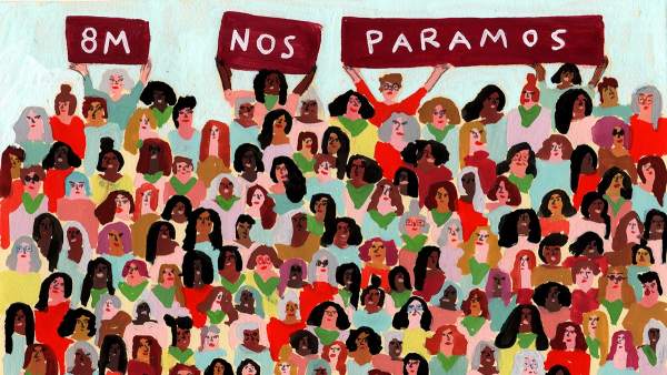 Ilustración sobre la huelga feminista del 8 de marzo