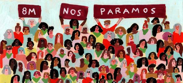 Ilustración sobre la huelga feminista del 8 de marzo