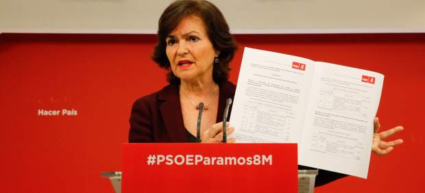 Carmen Calvo, secretaria de Igualdad del PSOE, este viernes en Ferraz.