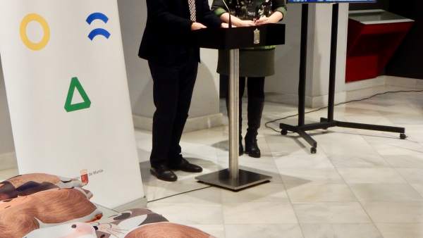 Celdrán y Rosauro, durante la rueda de prensa Celdrán y Rosauro, durante la rueda de prensa