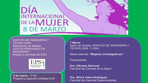 Cartel de la programación de la UJA con motivo del Día Internacional de la Mujer Cartel de la programación de la UJA con motivo del Día Internacional de la Mujer