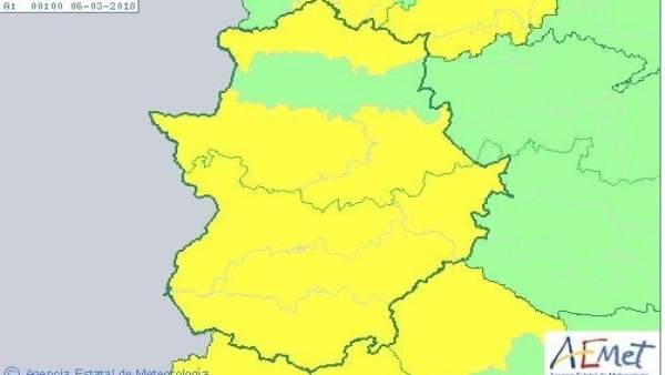 Avisos de Aemet para el lunes en Extremadura Avisos de Aemet para el lunes en Extremadura