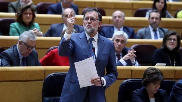 El presidente del Gobierno, Mariano Rajoy, este martes en el Senado. El presidente del Gobierno, Mariano Rajoy, este martes en el Senado.